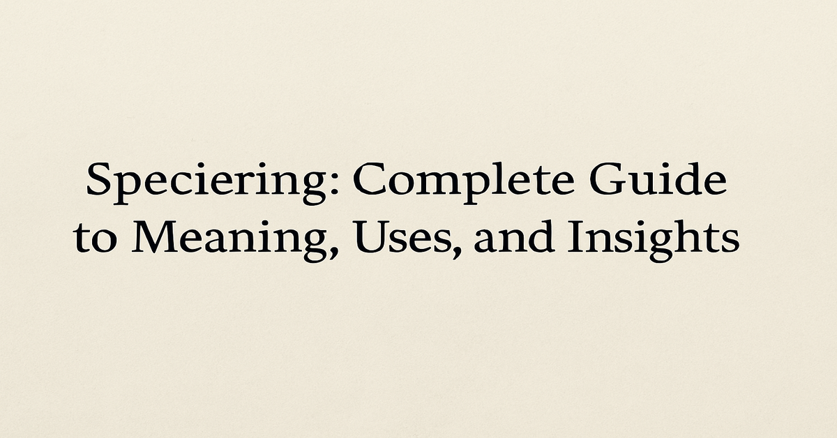 Speciering